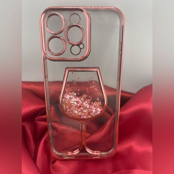Glitter Wine Glass I-Phone 16 Pro Max Case - Picture 5 of 6